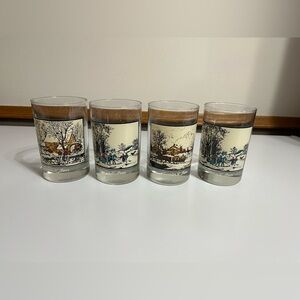 Set of 4 1981 Arby’s Currier & Ives Glass